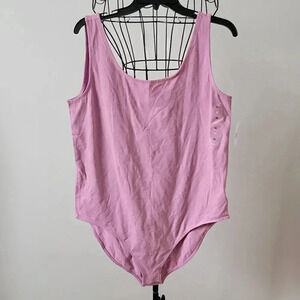 GAP Bodysuit XL NWT Women's Pink Snap Crotch Scoop Neck Sleeveless